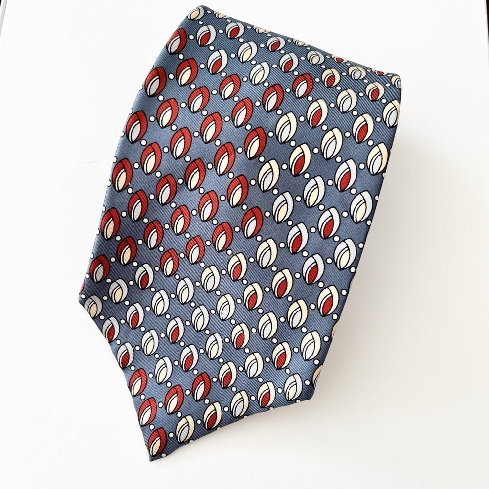 Vintage Lanvin Paris Abstract Print Ties Silk